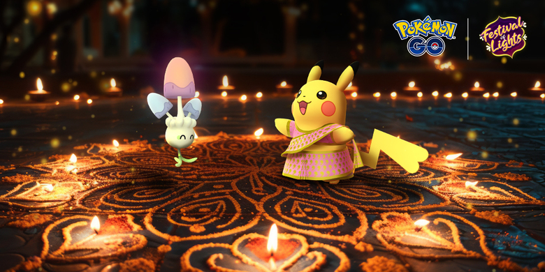 Pikachu wearing a saree debuts during Pokémon GO's Festival of Lights