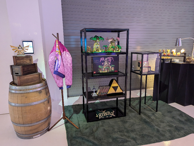 Lots of Zelda memorabilia and merch on display