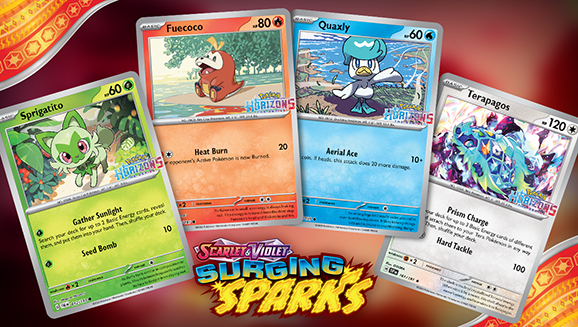 Celebrate Pokémon Horizons: The Series and Pokémon TCG: Scarlet & Violet—Surging Sparks With Special Promo Cards